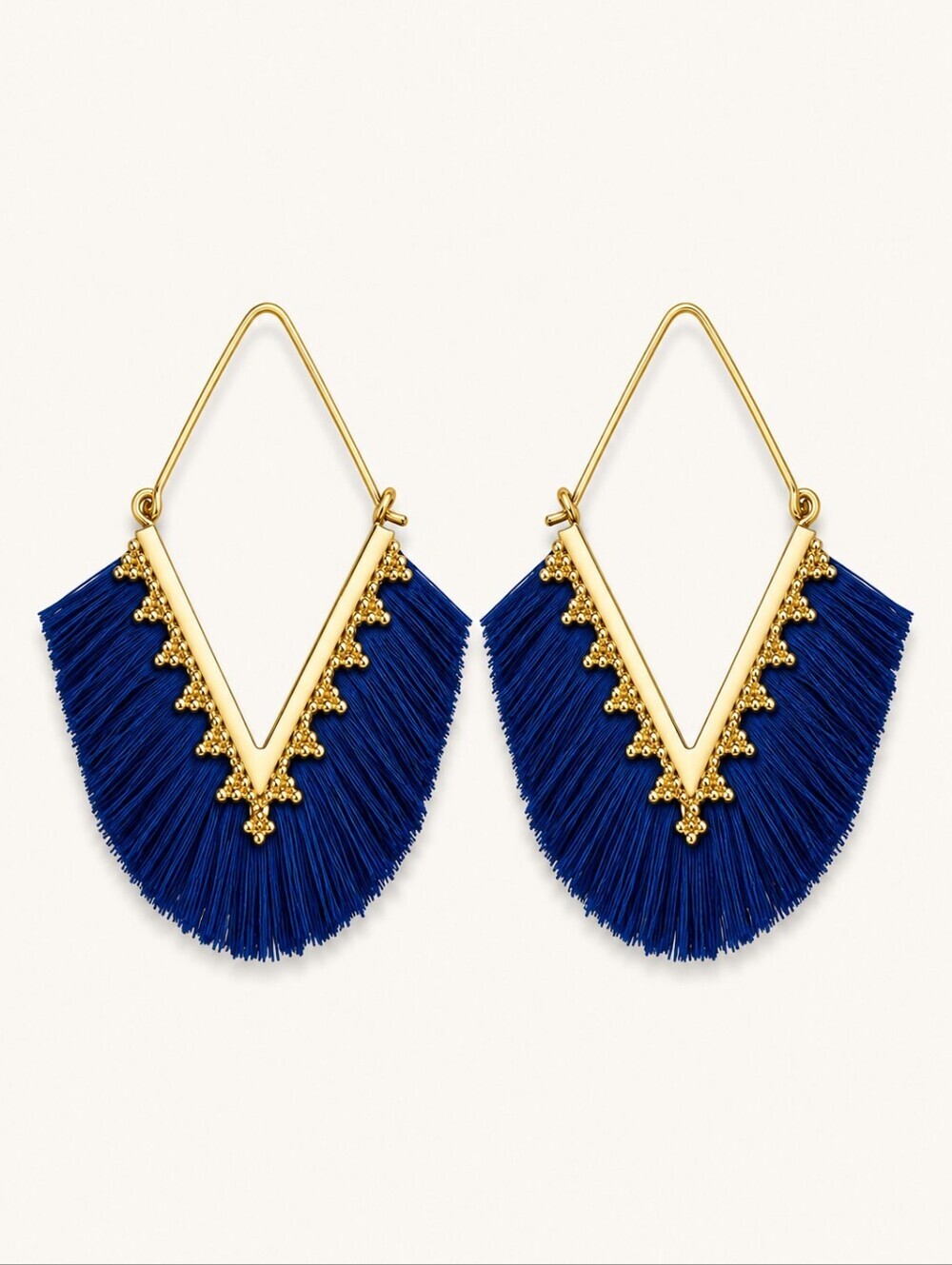 3/$30 Diamond Hoop Fringe Ethnic Earrings NWOT